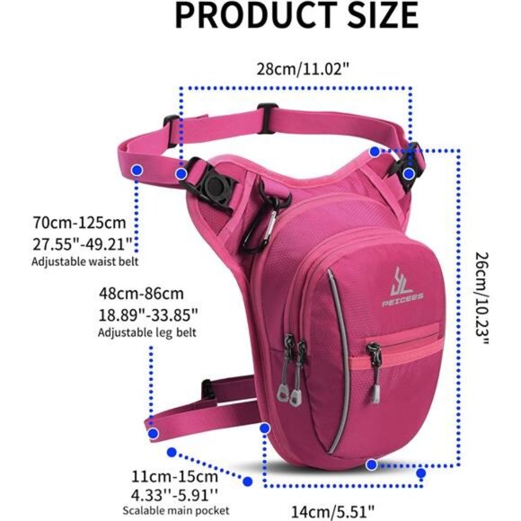 Leg Bag for Men Fanny Packs Outdoor Thigh Bags Motorcycle Ride Crossbody - Picture 5 of 7